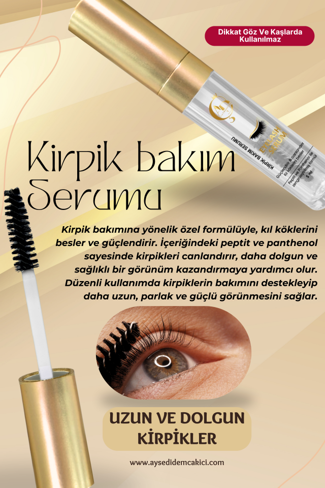 Ayşe Didem Çakıcı Kirpik Bakım Serumu | peptit & panthenol destekli | uzun ve dolgun kirpik etkisi | 5 ml