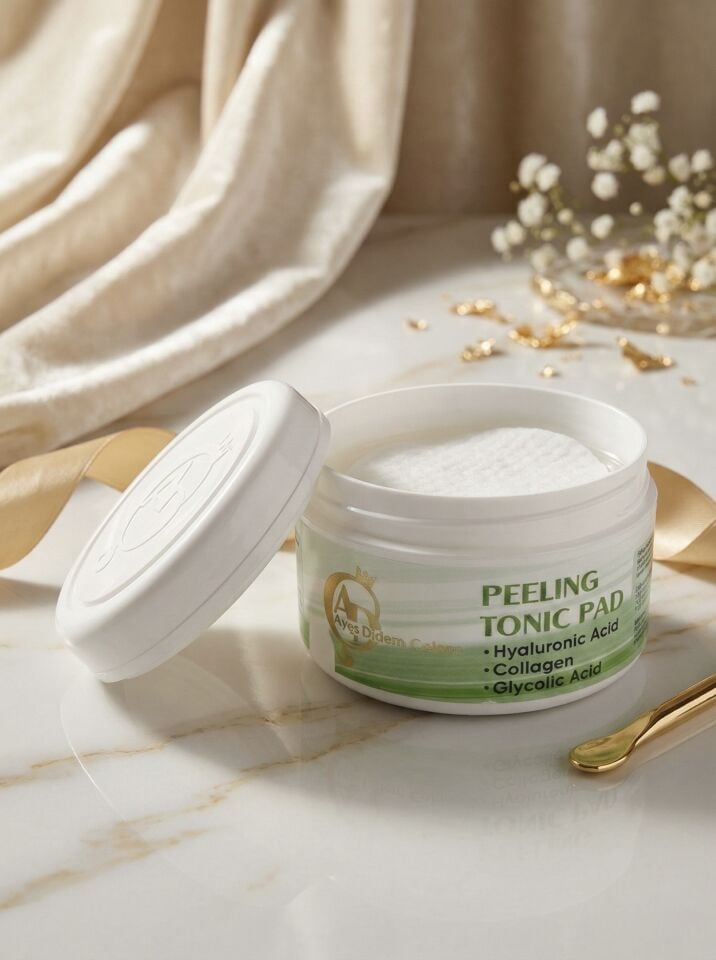 Ayşe Didem Çakıcı Peeling Tonic Pad | Hyaluronik Asit & Kolajen & Glikolik Asit Destekli | 40 Adet Ped
