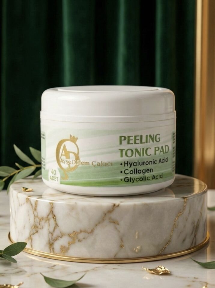 Ayşe Didem Çakıcı Peeling Tonic Pad | Hyaluronik Asit & Kolajen & Glikolik Asit Destekli | 40 Adet Ped